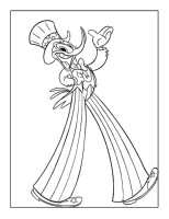 A coloring page of woody woodpecker